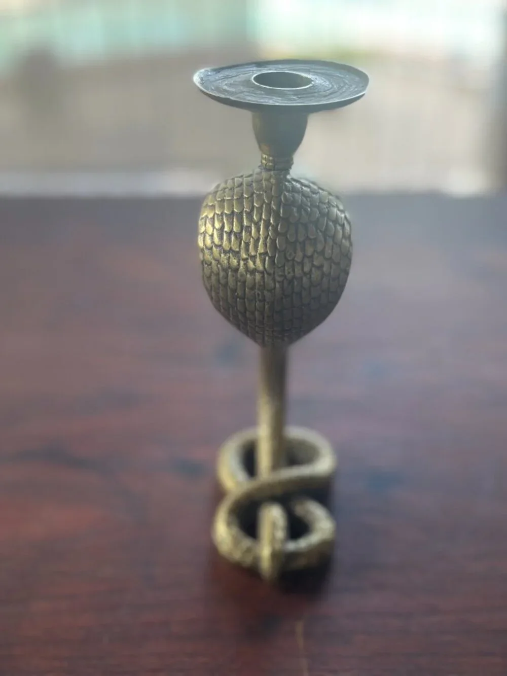 Mid Century Brass Cobra Candle Holder